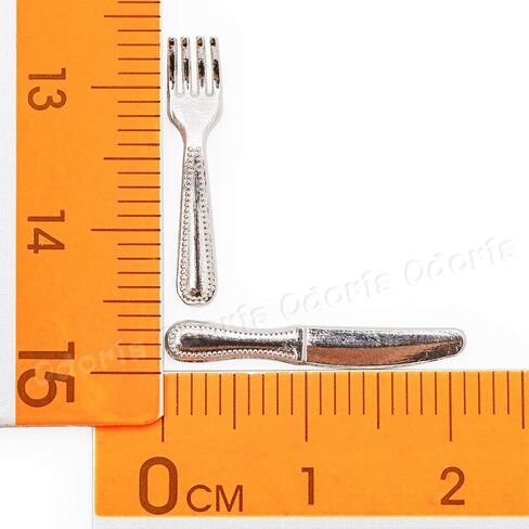 Odoria 1/12 Miniature Silverware Knife Fork Spoon 12Pcs Set Dollhouse Decoration Accessories, Silver in Saudi Arabia