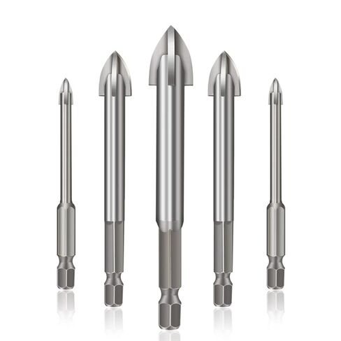5pcs/Set Efficient Universal Drilling Tool Cemented Carbide Drill Bit Ceramic Brick Wall Hole Opening Power Tools Accessories(5pcs Black) in Saudi Arabia