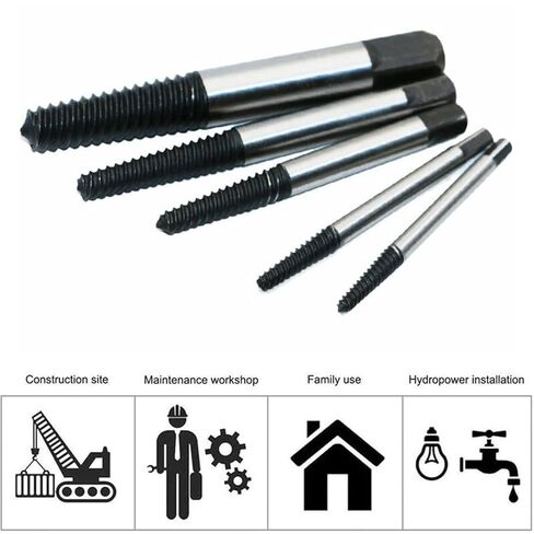 كسر المسمار مزيل النازع لقمة ثقب 5 قطعة الصلب دائم سهلة خارج مزيل مركز الحفر التالفة البراغي مزيل أداة ثقب in Kuwait