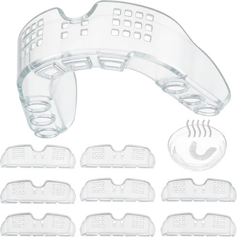 BBTO 10 Pack Sports Mouth Guard, Moldable Breathable Mouthguard with Perforation for Men Women Adult Team Sports in Saudi Arabia