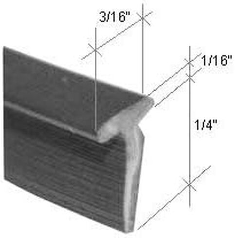 Gordon Glass Gray Shower Door Vinyl T Sweep and Drip Seal - 7 ft Long in Kuwait