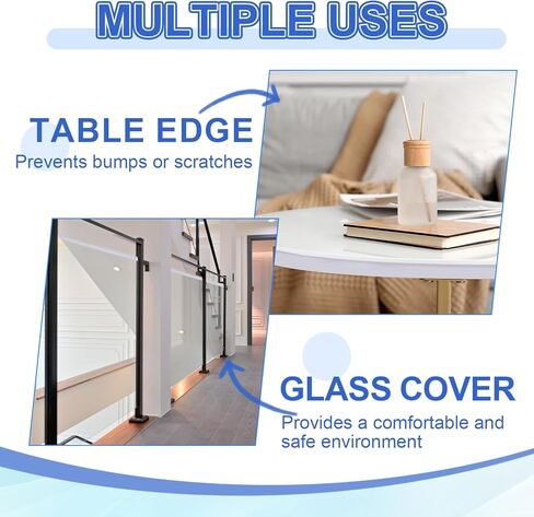 YOKIVE Clear Rubber U Channel Edge Trim, Silicone Door Seal Strip 1/4" Slot Fit for 7/32"-9/32" Edge | Metal Edge Guard Protector Great for Plywood, Glass, Sheet Metal (20-Feet) in Saudi Arabia