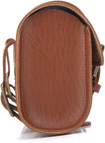 Bike Handlebar Leather Bags, Water Proof Wearproof Retro Style Artificial Leather Bicycle Front Frame Bag Bike Pouch Cycling Accessory for Bicycle in Saudi Arabia