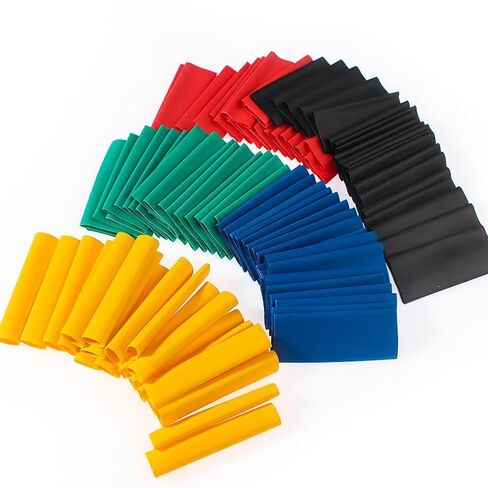مجموعة أنابيب الانكماش الحراري 150 قطعة، مبطنة بمادة لاصقة بنسبة 2:1، 8 أحجام للكابلات الكهربائية، أنبوب منكمش عازل كهربائي لإصلاح الأسلاك، أعمال يدوية، صناعية، ورشة عمل، أسود، أحمر in Kuwait