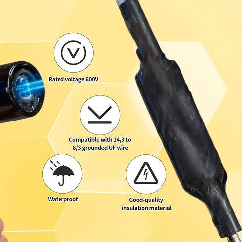 2 Sets Underground Line Wire Splicing Kit, Including Connectors Heat Shrink Tubing Wrench for Accommodates Grounded UF Cables of Various Wire Diameters from 14/3 to 8/3 in Saudi Arabia