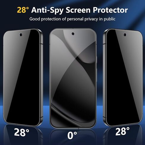 [2+2 Pack] 2 Packs Privacy Tempered Glass Screen Protector for Google Pixel 10 with 2 Pack Camera Lens Protector, Support Fingerprint Unclock, 9H Hardness in Saudi Arabia