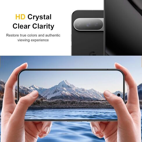 [2+2 Pack] 2 Packs Privacy Tempered Glass Screen Protector for Google Pixel 10 with 2 Pack Camera Lens Protector, Support Fingerprint Unclock, 9H Hardness in Saudi Arabia