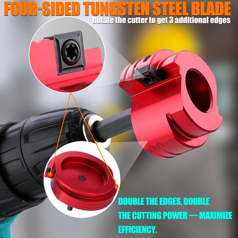 طقم مخرطة أنابيب PVC مزدوجة الشفرة (1/2 بوصة إلى 4 بوصة) 8 قطع في مثاقب قياسية 1/2 بوصة - تناسب محور Sch.40 CPVC ABS in Kuwait