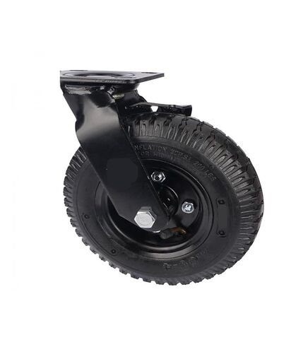 1 piece Factory Heavy Duty 8 inch Pneumatic Rubber Wheel Side Brake air Hotel Luggage Trolley Caster in Saudi Arabia