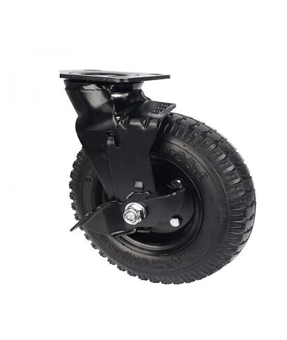 1 piece Factory Heavy Duty 8 inch Pneumatic Rubber Wheel Side Brake air Hotel Luggage Trolley Caster in Saudi Arabia