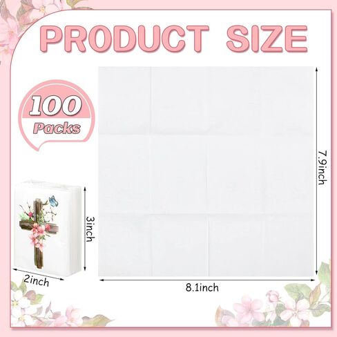 Yinder 100 Pack Christian Pocket Tissues Bulk Bible Travel Size Cube Boxes Size Individual Mini Facial 3 Ply Tissues Pack for Mother's Day Funeral Wedding Graduation Party Daily Use(100 Packs,Classic) in Saudi Arabia