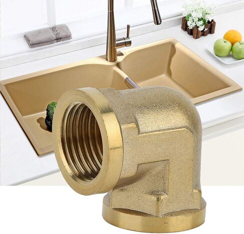 تركيبات مواسير كوع نحاسية أنثى، G1 / 2 "، 5 قطع، متينة ومضادة للمواد - سهلة التركيب، تصميم مضغوط، مثالية لسباكة الحمام والمطبخ (ثني سلك داخلي نحاسي) in Kuwait
