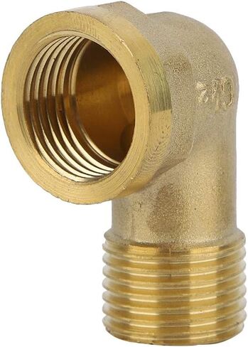 تركيبات مواسير كوع نحاسية أنثى، G1 / 2 "، 5 قطع، متينة ومضادة للمواد - سهلة التركيب، تصميم مضغوط، مثالية لسباكة الحمام والمطبخ (ب، سلك نحاسي داخلي وخارجي in Kuwait