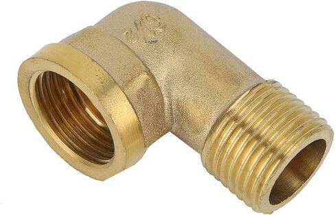تركيبات مواسير كوع نحاسية أنثى، G1 / 2 "، 5 قطع، متينة ومضادة للمواد - سهلة التركيب، تصميم مضغوط، مثالية لسباكة الحمام والمطبخ (ب، سلك نحاسي داخلي وخارجي in Kuwait