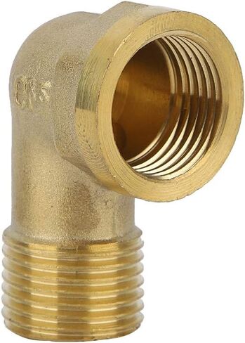 تركيبات مواسير كوع نحاسية أنثى، G1 / 2 "، 5 قطع، متينة ومضادة للمواد - سهلة التركيب، تصميم مضغوط، مثالية لسباكة الحمام والمطبخ (ب، سلك نحاسي داخلي وخارجي in Kuwait