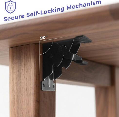 Folding Brackets 4 Packs Heavy Duty Self-Locking Hinge Table Legs Bracket Kit with 40 Screws for DIY Foldable Table, Workbench, Desk, Furniture (4) in Saudi Arabia