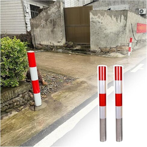 Flexible Safety Bollard,Traffic cones, Safety Barrier Post Traffic Delineator with Reflective Road Column Warning Parking Sturdy(2pcs,H100xW7.6cm(39.4x3")) in Saudi Arabia