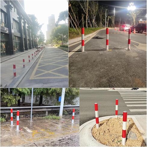 Flexible Safety Bollard,Traffic cones, Safety Barrier Post Traffic Delineator with Reflective Road Column Warning Parking Sturdy(2pcs,H100xW7.6cm(39.4x3")) in Saudi Arabia