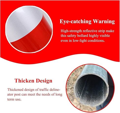 Flexible Safety Bollard,Traffic cones, Safety Barrier Post Traffic Delineator with Reflective Road Column Warning Parking Sturdy(2pcs,H100xW7.6cm(39.4x3")) in Saudi Arabia