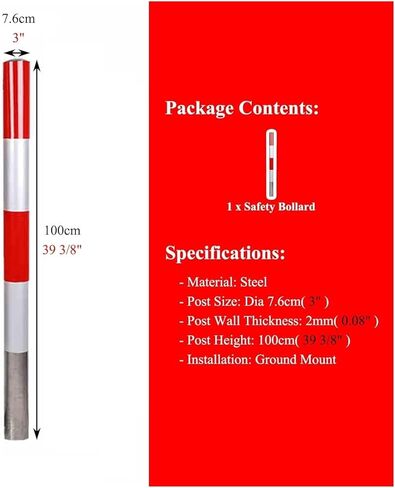 Flexible Safety Bollard,Traffic cones, Safety Barrier Post Traffic Delineator with Reflective Road Column Warning Parking Sturdy(2pcs,H100xW7.6cm(39.4x3")) in Saudi Arabia