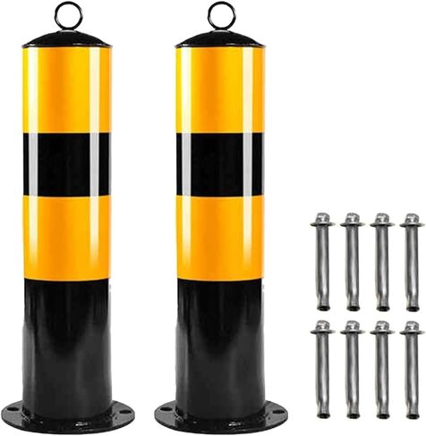 Flexible Safety Bollard,Traffic cones, Bollard Covers Permanent Universal Post with Mount Holes & Bolts Construction Sites Driveway Parking(Thk3mm(0.12"),H60cm(23 5/8")) in Saudi Arabia