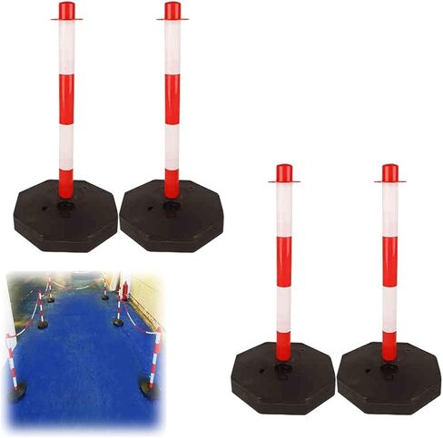Flexible Safety Bollard,Traffic cones, Fillable Traffic Channelizer Post Round Caution Cones with Detachable & Stable Base Visibility Parking(Red,H62cm(24 3/8")) in Saudi Arabia