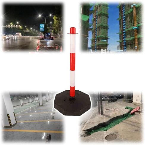 Flexible Safety Bollard,Traffic cones, Fillable Traffic Channelizer Post Round Caution Cones with Detachable & Stable Base Visibility Parking(Red,H62cm(24 3/8")) in Saudi Arabia