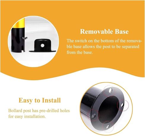 Flexible Safety Bollard,Traffic cones, Removable Parking Barriers for Garage Lockable Guardrails Security Bollard Post Barrier(H55xW7.6cm(21.7x3")) in Saudi Arabia