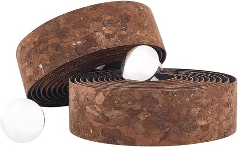 GORGECRAFT 2 Rolls 4.7 Yards Brown Bicycle Handlebar Tape EVA Foam Soft Vintage Cork Shock Absorbent Road Bike Handle Bar Wrap Tape with 2Pcs Plugs and Sticker for Cycling Bicycles Indoor Spin Bikes in Saudi Arabia