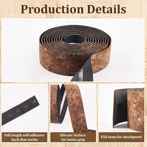 GORGECRAFT 2 Rolls 4.7 Yards Brown Bicycle Handlebar Tape EVA Foam Soft Vintage Cork Shock Absorbent Road Bike Handle Bar Wrap Tape with 2Pcs Plugs and Sticker for Cycling Bicycles Indoor Spin Bikes in Saudi Arabia