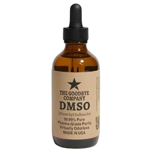 The Goodbye Company DMSO - مذيب ثنائي ميثيل سلفوكسيد النقي بنسبة 99.99% - نقاء بدرجة مختبرية دولية، عديم الرائحة تقريبًا - دفعات صغيرة مصنوعة يدويًا - زجاجة من زجاج الكهرمان بوزن 4.25 أونصة مع قطارة in Saudi Arabia