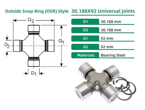 1PC 30.188x92mm U-Joints Bearing 5-178X GU2200 Universal Joints Bearings Engine Parts in Saudi Arabia