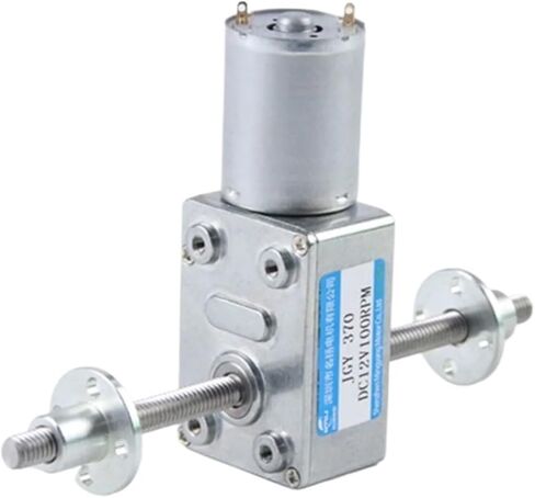 6V 3W DC Worm Gear Motor Double Output Shaft M6 Screw JGY370 Self-locking LargeTorque Adjustable Speed CW CCW(23RPM,Only Motor) in Saudi Arabia