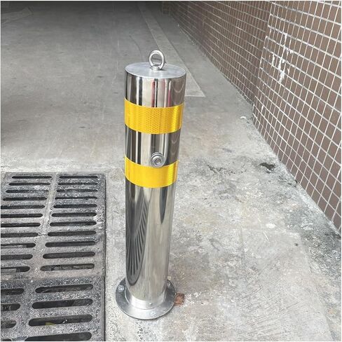 Flexible Safety Bollard,Traffic cones, Heavy Duty Safety Bollard Lockable Stainless Steel Blocking Bollards with Thicken Base Security Posts(W15.9cm x H60cm(6 1/4" x 23 5/8")) in Saudi Arabia