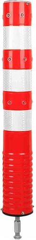 Flexible Safety Bollard,Traffic cones, Buried Parking Bollards for Driveway with Reflective Collars & Light Traffic Channelizer Post Plastic(White) in Saudi Arabia