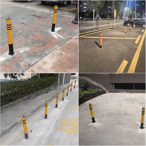 Flexible Safety Bollard,Traffic cones, Parking Bollard Post Security Posts with Chain Cover for Traffic Channelizer(2pcs,H60xW7.6cm(23.6x3")) in Saudi Arabia