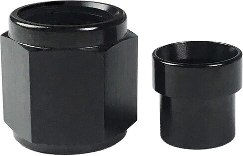 6 AN Tube Nut and 3/8 ID Sleeve For 3/8" OD Tube Hose Line Fitting Adapter Aluminum Tubing Nuts Black Anodized in Saudi Arabia