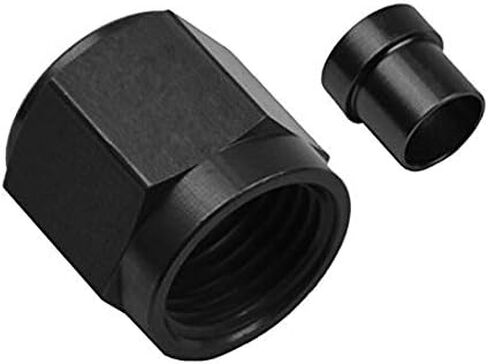 6 AN Tube Nut and 3/8 ID Sleeve For 3/8" OD Tube Hose Line Fitting Adapter Aluminum Tubing Nuts Black Anodized in Saudi Arabia
