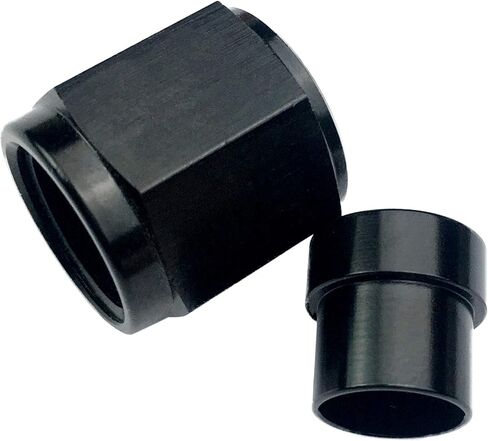 6 AN Tube Nut and 3/8 ID Sleeve For 3/8" OD Tube Hose Line Fitting Adapter Aluminum Tubing Nuts Black Anodized in Saudi Arabia