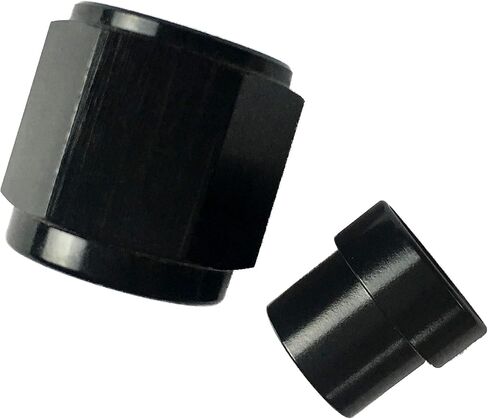 6 AN Tube Nut and 3/8 ID Sleeve For 3/8" OD Tube Hose Line Fitting Adapter Aluminum Tubing Nuts Black Anodized in Saudi Arabia