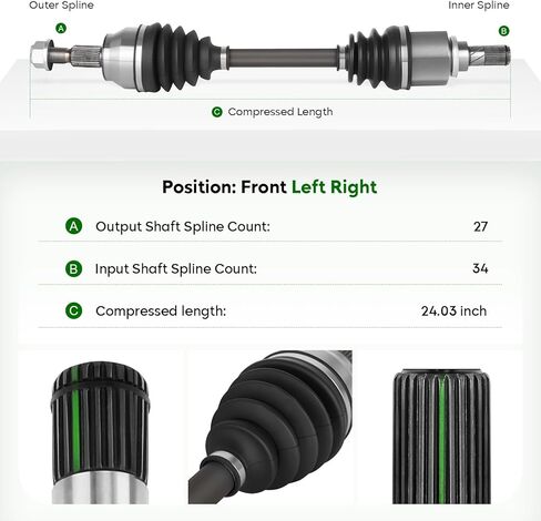 Front Right Passenger Side CV Axle Shaft Assembly Fits for Ford Focus 2.0L 2012 2013 2014 2015 2016 2017 2018 (only Automatic Dual Clutch), Replace for 66-2305 in Saudi Arabia
