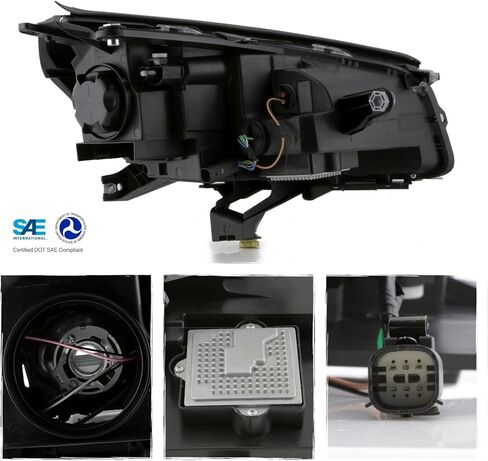 AKKON - Fits 2013-2016 GMC Acadia 2017 Limited [Halogen Model Only] Projector Black Headlight Driver Left Replacement w/ [LED Tube] Parking in Saudi Arabia