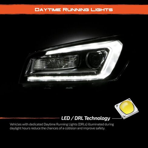 AKKON - Fits 2013-2016 GMC Acadia 2017 Limited [Halogen Model Only] Projector Black Headlight Driver Left Replacement w/ [LED Tube] Parking in Saudi Arabia