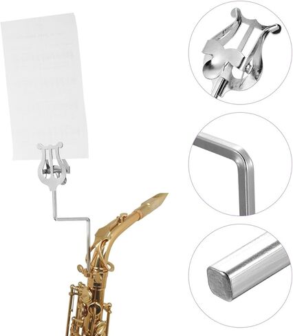 Vaguelly Saxophone Score Folder Sliver Iron Music Sheet Holder Portable Stand for Alto Tenor Saxophone for Practicing Beginners Marching Band in Saudi Arabia