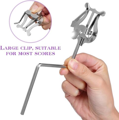 Vaguelly Saxophone Score Folder Sliver Iron Music Sheet Holder Portable Stand for Alto Tenor Saxophone for Practicing Beginners Marching Band in Saudi Arabia
