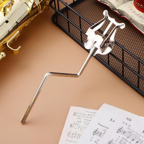 Vaguelly Saxophone Score Folder Sliver Iron Music Sheet Holder Portable Stand for Alto Tenor Saxophone for Practicing Beginners Marching Band in Saudi Arabia