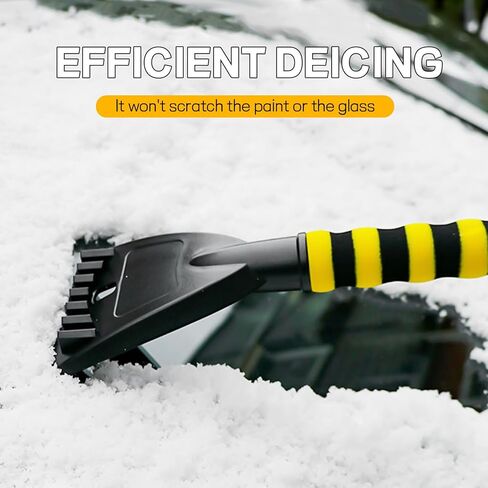 26" Snow Brush & Ice Scraper for Car Windshield Window, 2-in-1 Detachable Snow Removal Scraper, Scratch Free Snow Removal Tool with Ergonomic Foam Grip, Winter Car Accessories (Red) in Saudi Arabia