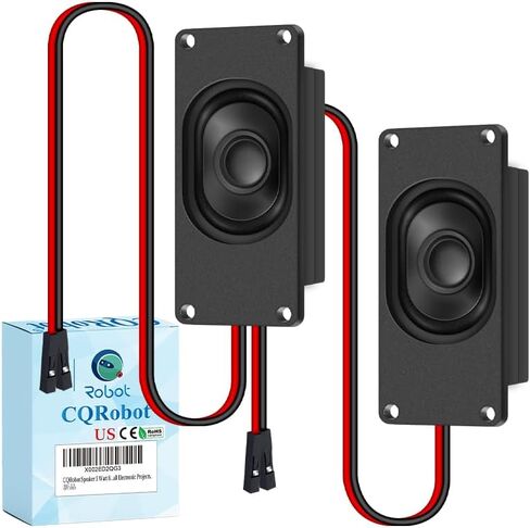 CQRobot 2 Pack 8 Ohm 3 Watt Mini Speaker 28 * 31mm with 15cm JST-PH 2.0mm Connector Cable Compatible with Arduino, for Small Electronics Projects. in Saudi Arabia
