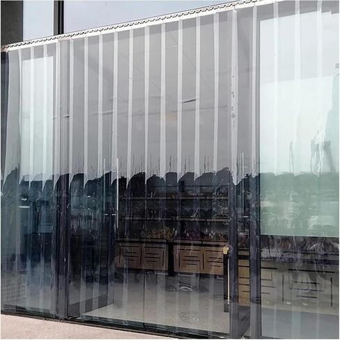 ستائر شفافة من شريط PVC للفريزر والمبرد والمستودع - مجموعة أبواب معزولة، 210 × 250 سم (82.68 × 98.43 بوصة) - بلاستيك متين للاستخدام الشتوي والتجاري in Kuwait