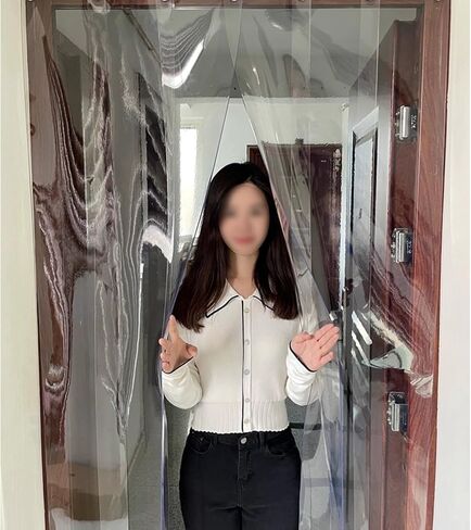 ستائر شفافة من شريط PVC للفريزر والمبرد والمستودع - مجموعة أبواب معزولة، 210 × 250 سم (82.68 × 98.43 بوصة) - بلاستيك متين للاستخدام الشتوي والتجاري in Kuwait